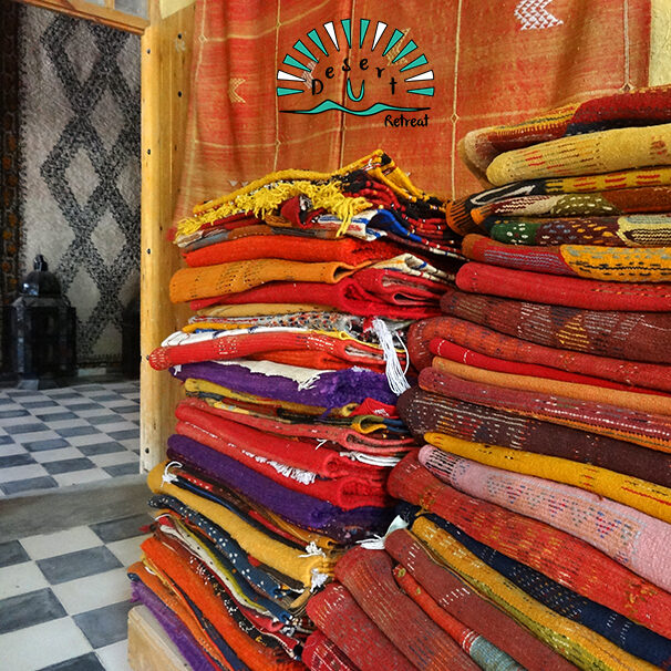 stack of carpets, morocco