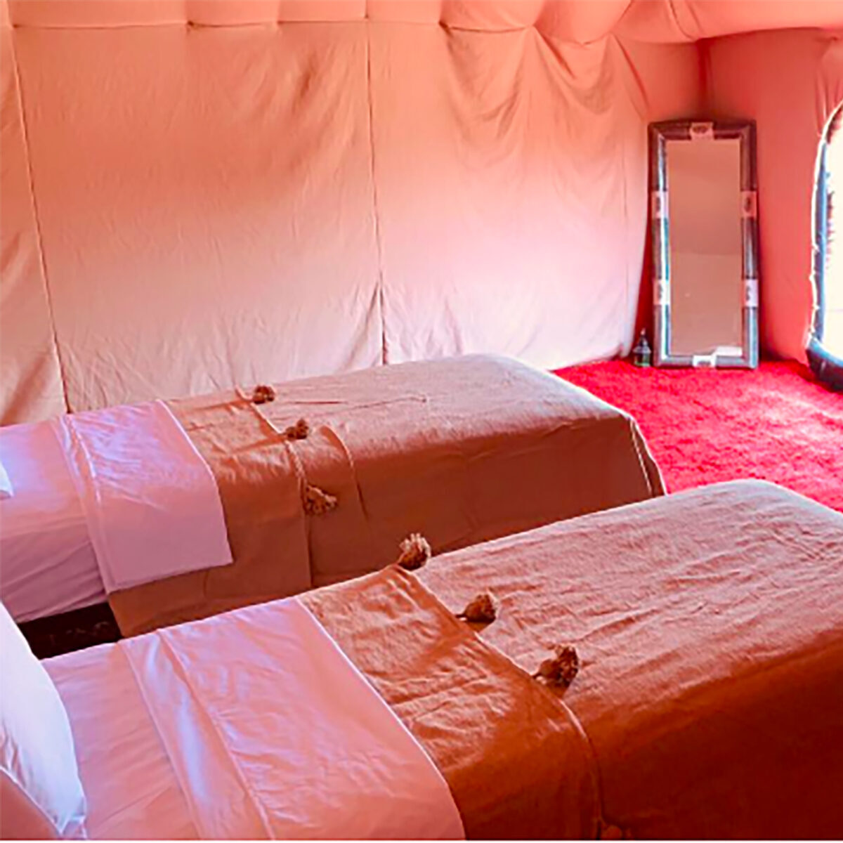 twin room sahara desert in nomad tent