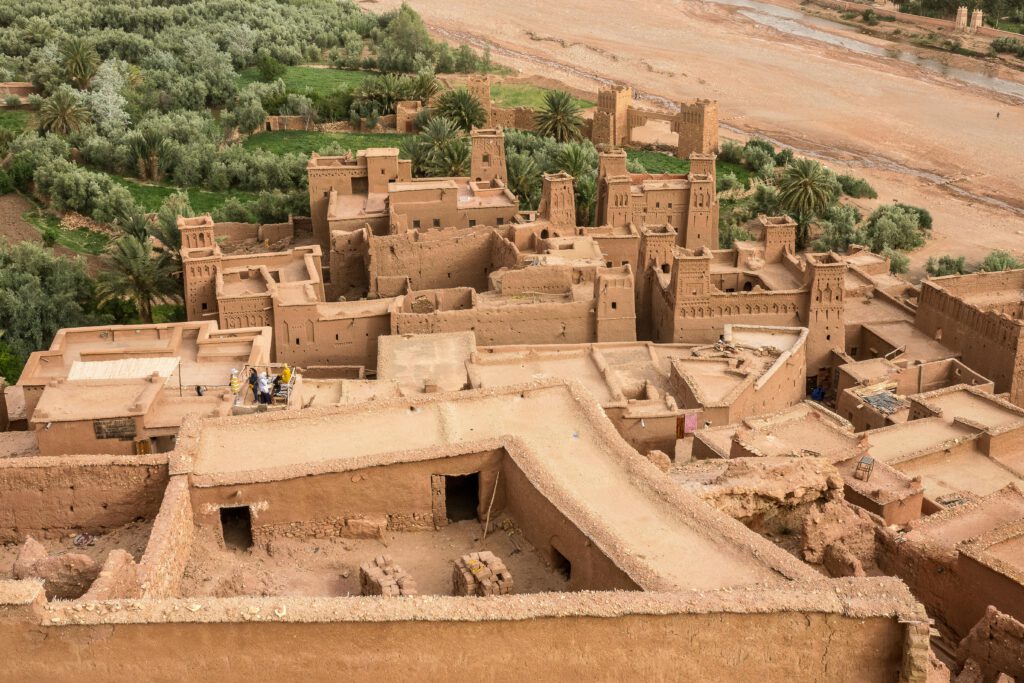 Ait Ben Haddou ait ben haddou kasbah in ouarzazte in morocco dra tafilet region, door to the sahara desert