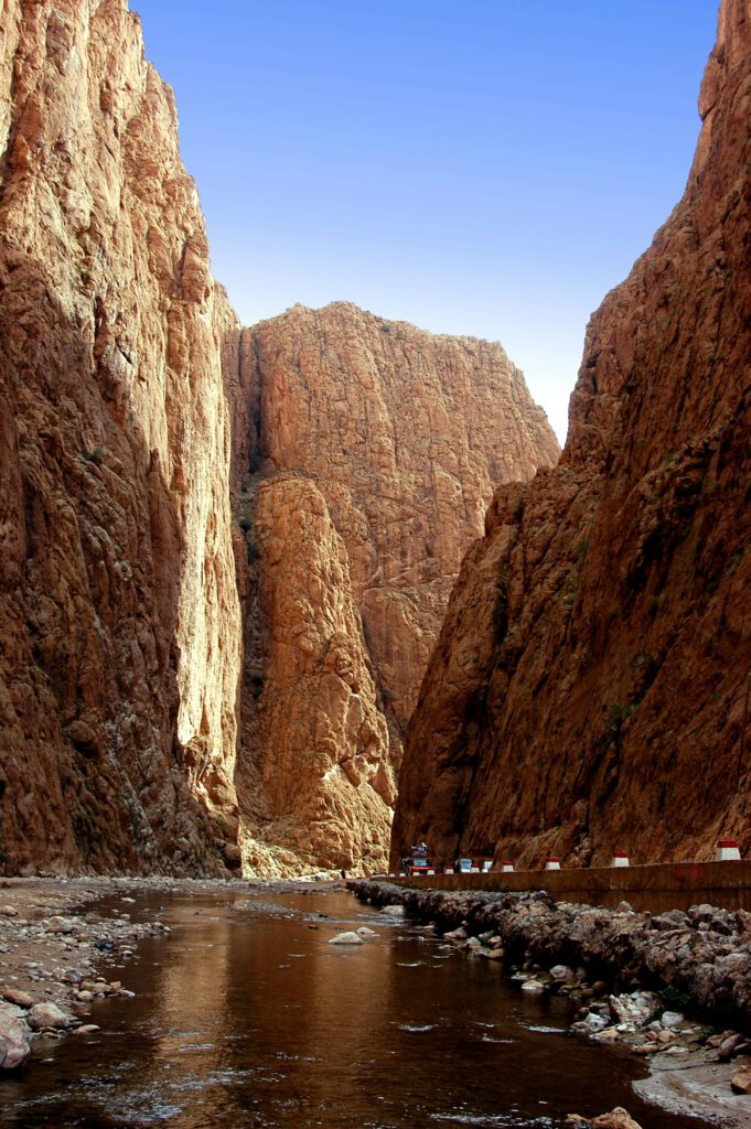 Gorges du Todra in Morocco, big red rock canyons