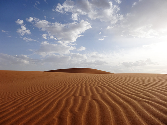 sahara desert seen with stripes on the sand